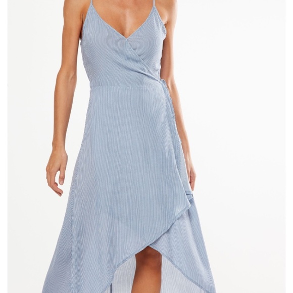 strappy wrap midi dress